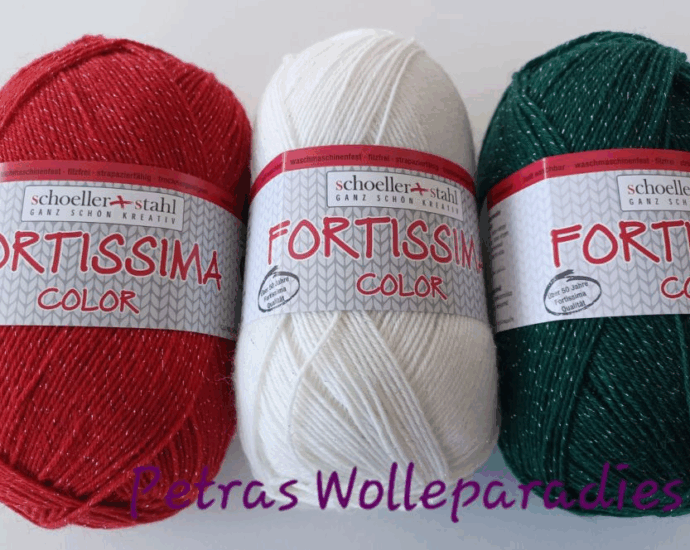 wunderschöne unifarbene Weihnachtswolle mit Glitzer von Schöller + Stahl